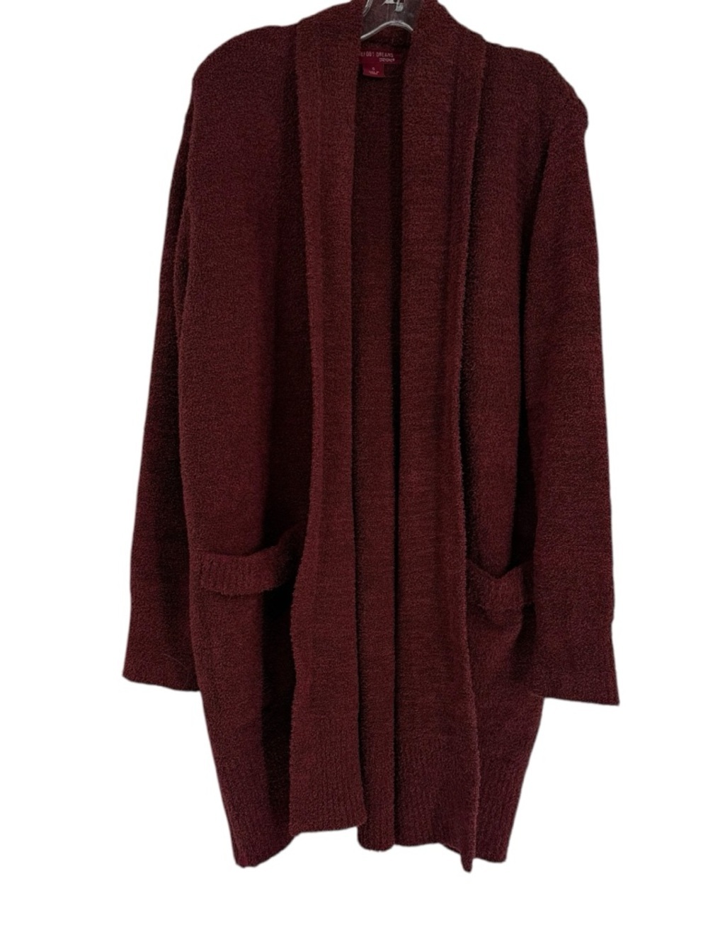 Barefoot Dreams CozyChic Cardigan Sweater Size S Shawl Collar Red Longline